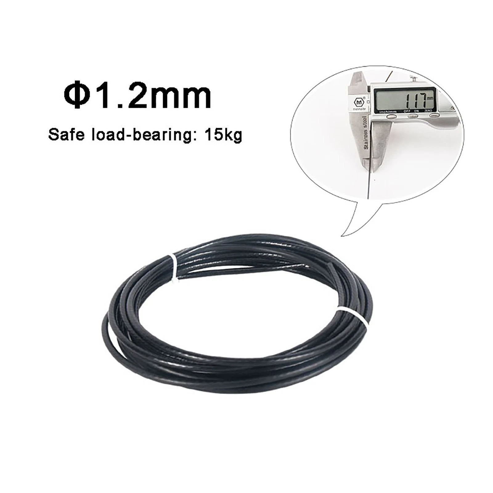 Stainless Steel Wire Rope Lifting Metal Cable Clear Black PVC Coated Φ0.6mm-5mm