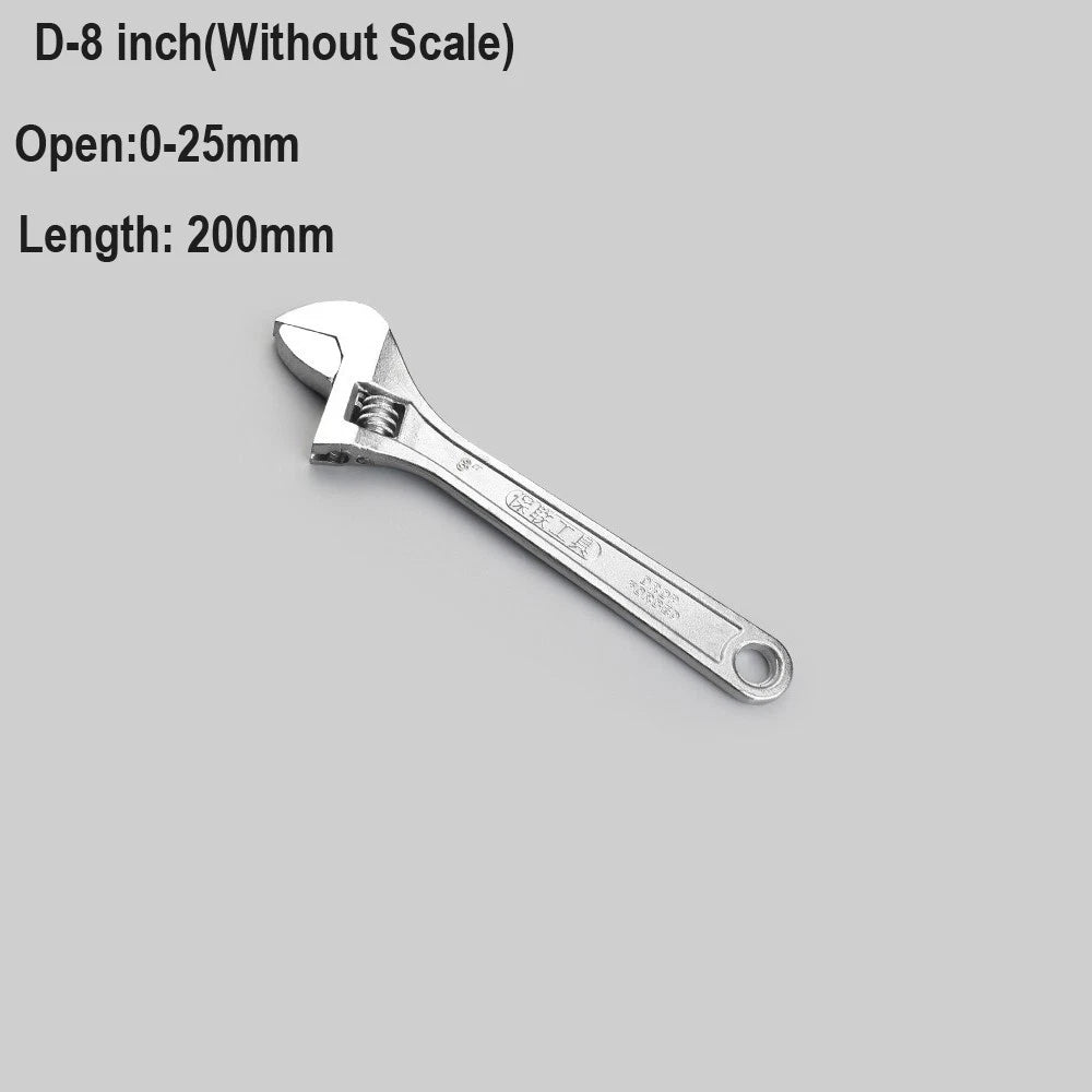 Adjustable Spanner Wrench 6 8 10 12"  Cr-V Steel Metric Scale Strong Grip Handle