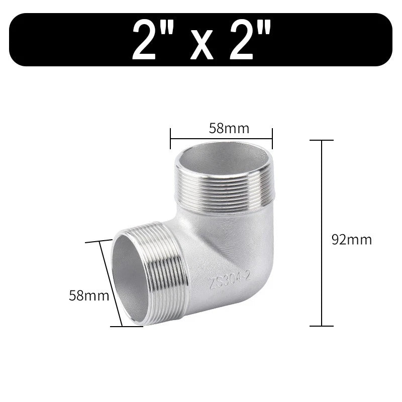 Stainless Steel Reducing Bush BSPT 1/8" to 2" — Male/Female Thread Pipe Fitting A2