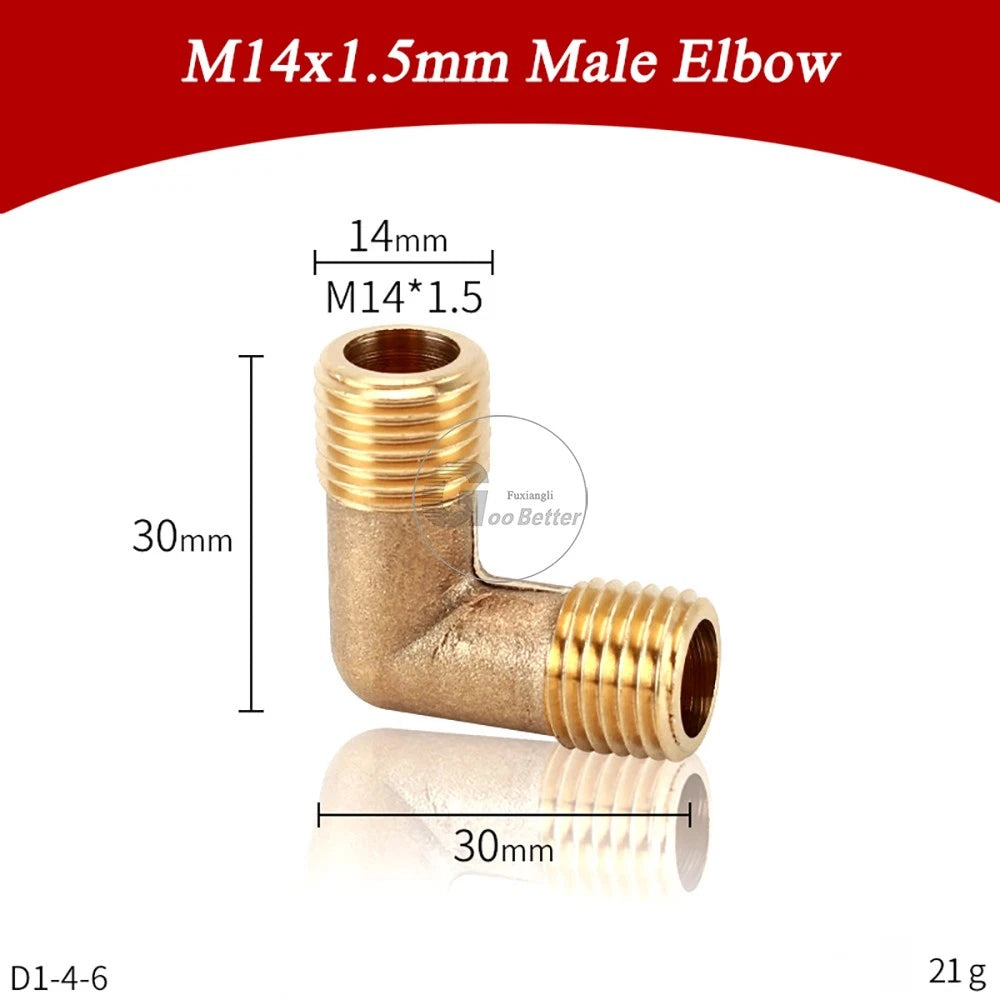 M14x1.5mm M22x1.5mm Brass Fittings — Elbow, Tee, Cross, Y-Piece & Adapter Sprayer Joints