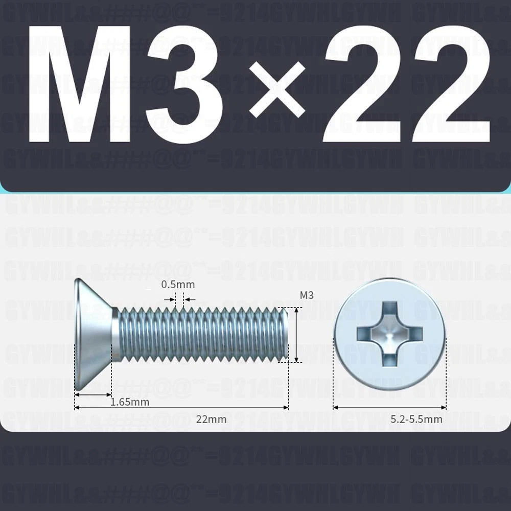 M3–M12 Zinc Plated Phillips Countersunk Machine Screws DIN 965 | Flat Head Bolts