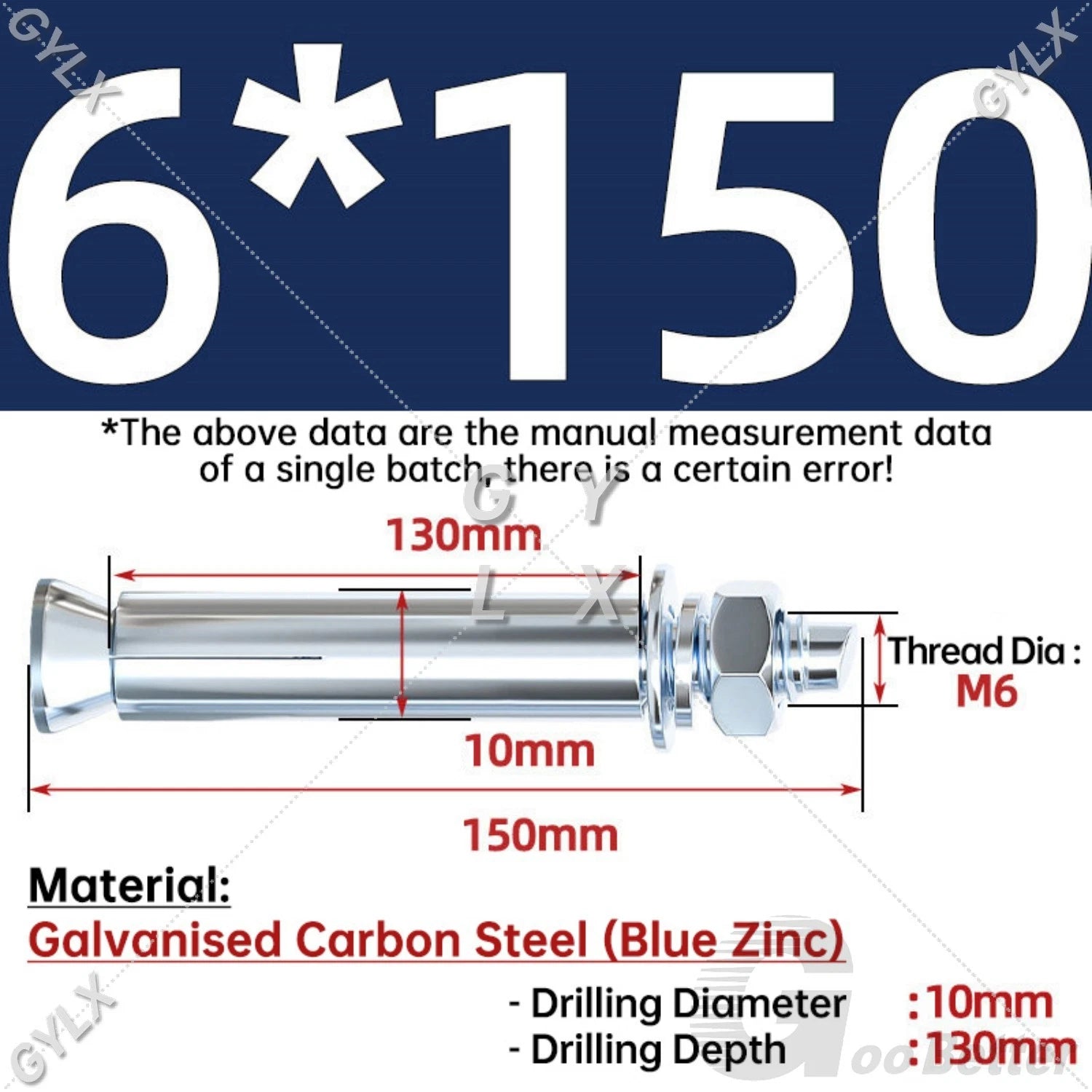 Concrete Expansion Bolts Wall Anchor Screws — M6 to M20 | Stainless Steel & Zinc Plated