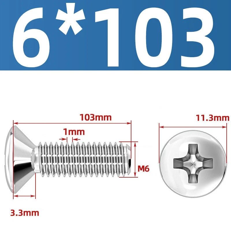 Phillips Oval Head Machine Screws Stainless Steel — M1.6 to M10, All Sizes - HomeDIYer