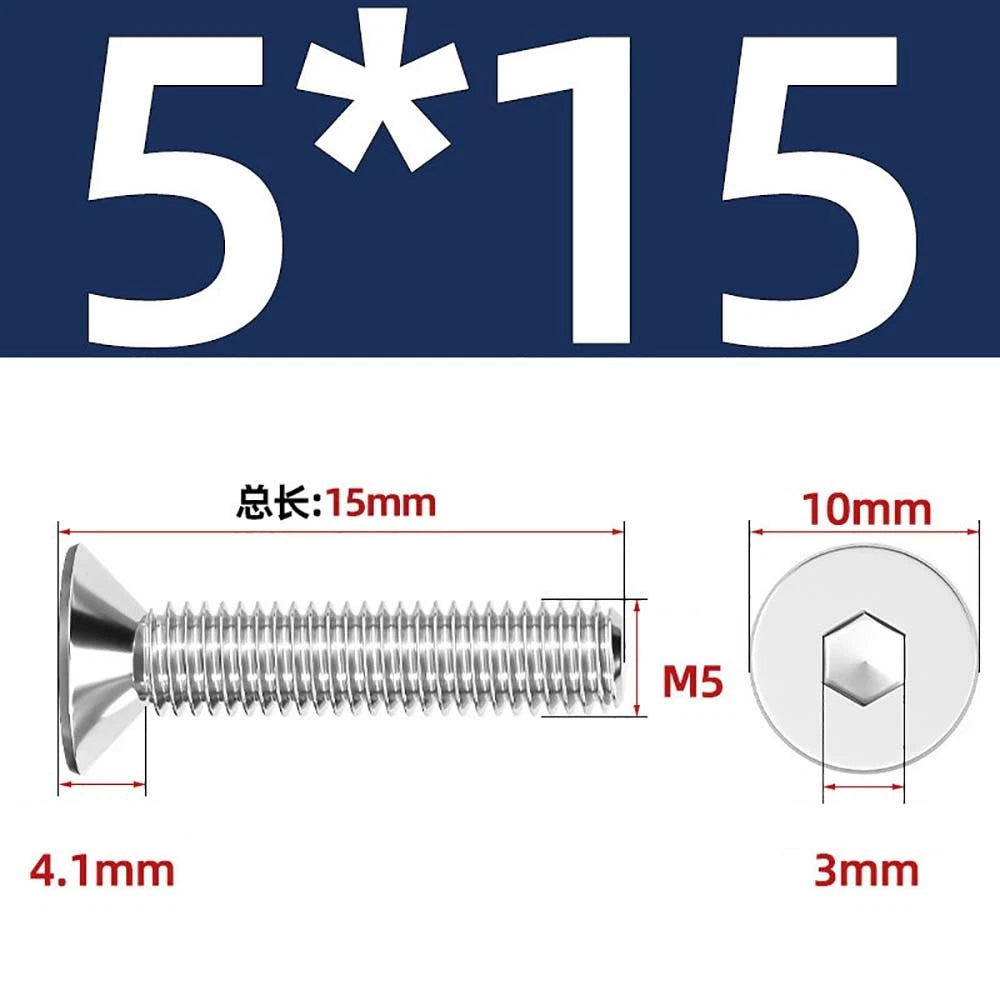 Countersunk Hex Socket Screws – A2 Stainless Steel, M2 to M16, DIN 7991, Fully Threaded