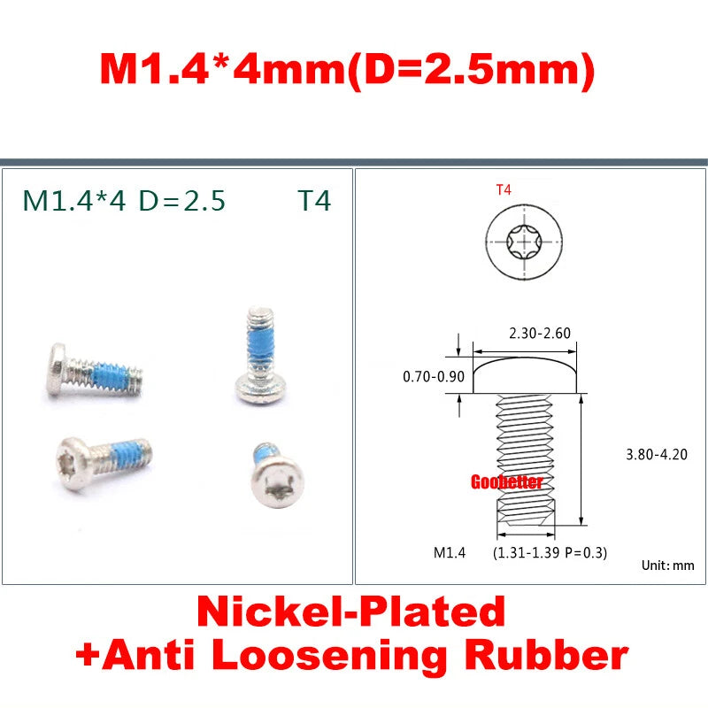 PM1.2–M5 Torx Pan Head Machine Screws – Carbon / 304 Stainless Steel, Micro Plum Round Head Bolts
