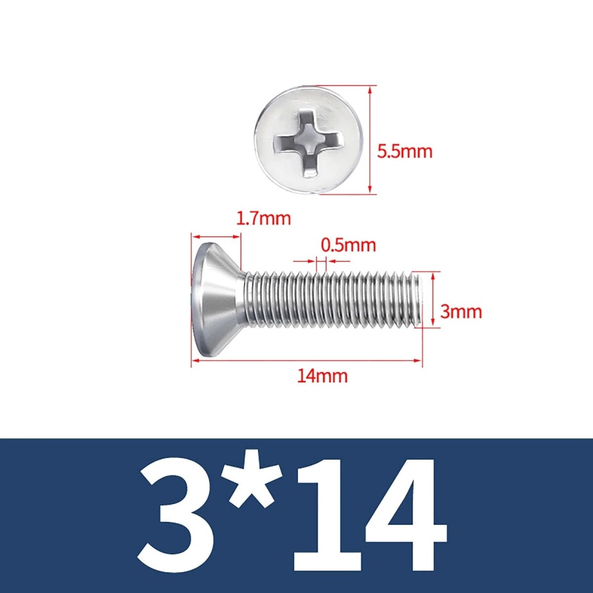 M3–M10 Phillips Countersunk Machine Screws – A2 Stainless Steel, Flat Head, Fully Threaded (3–100mm Overall Length) - HomeDIYer