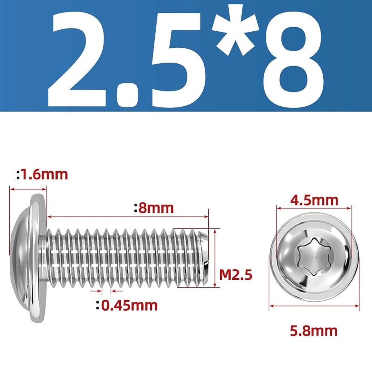 Torx Flanged Button Head Screws — 18 - 8 Stainless Steel, ISO 7380 - 2, M2 to M8 - HomeDIYer