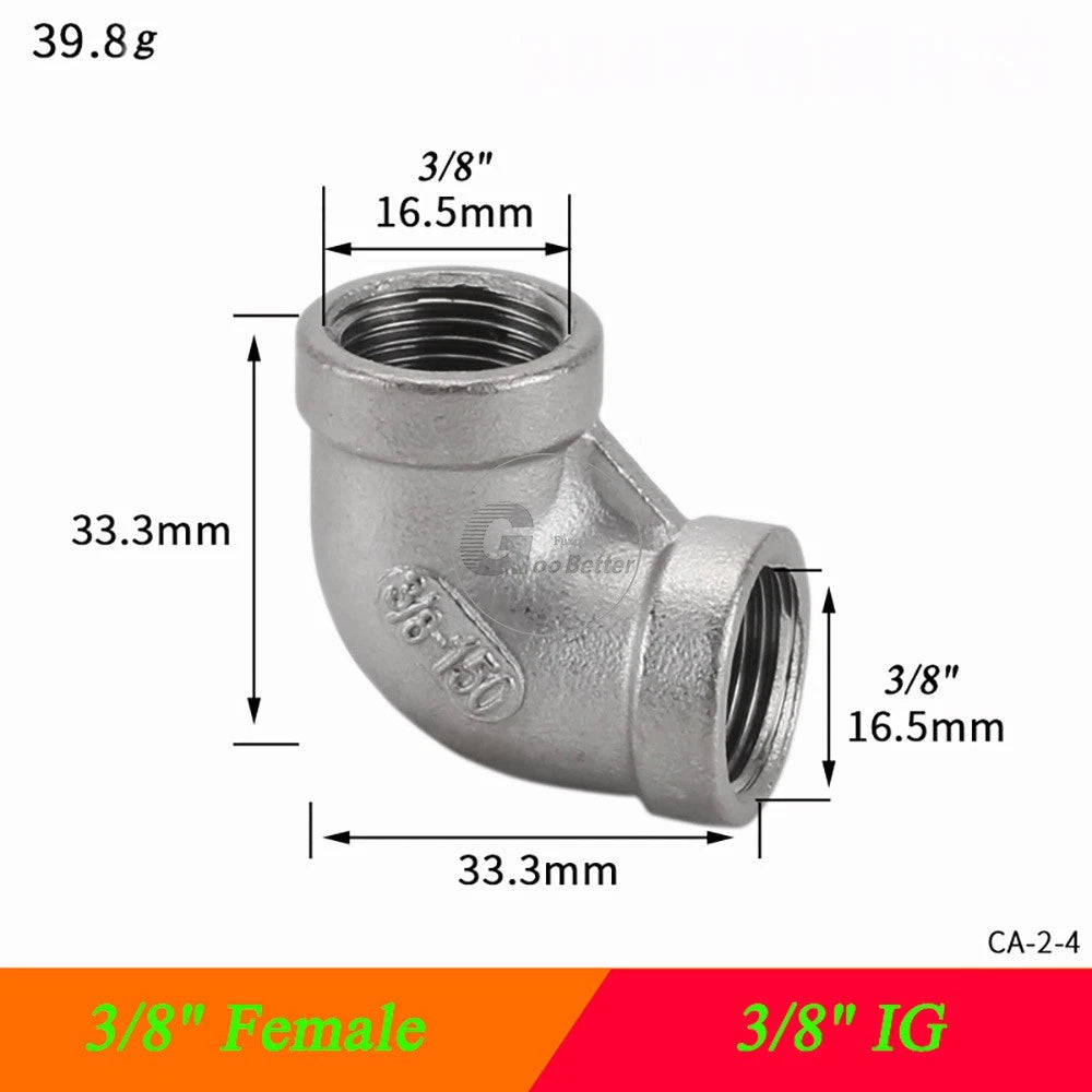 A2 Stainless Steel BSP Reducer Elbow Pipe Fittings | 1/8" to 4" Male Female
