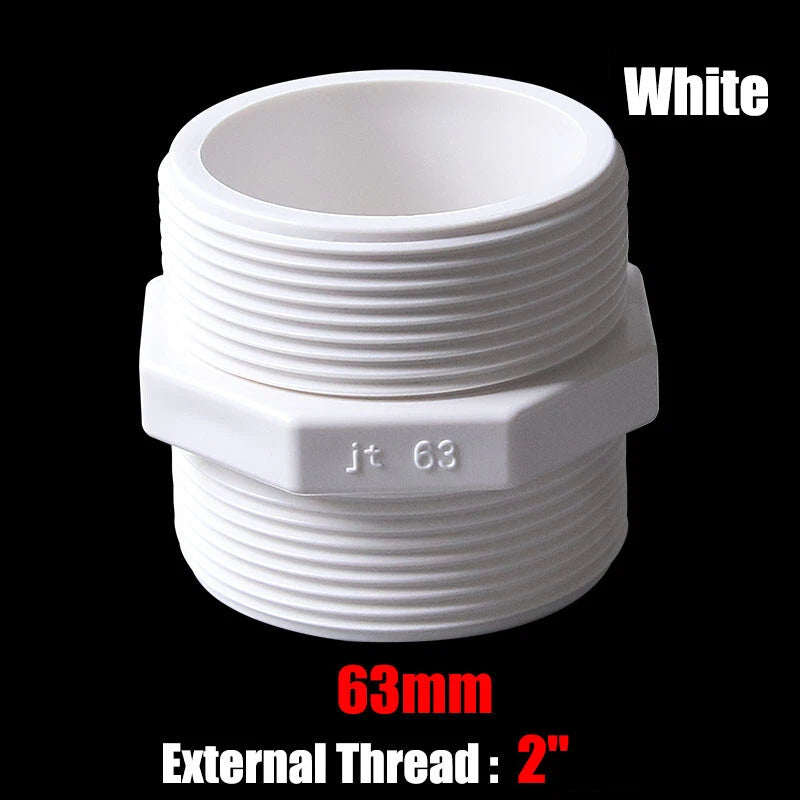 PVC Nipple Bsp Male Threaded Pressure Fittings Pipe Fitting Id 20mm~63mm White