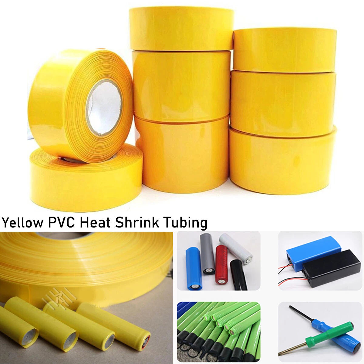 PVC Heat Shrink Tubing 15mm–200mm | RC Battery Pack Wrap | 7 Colors