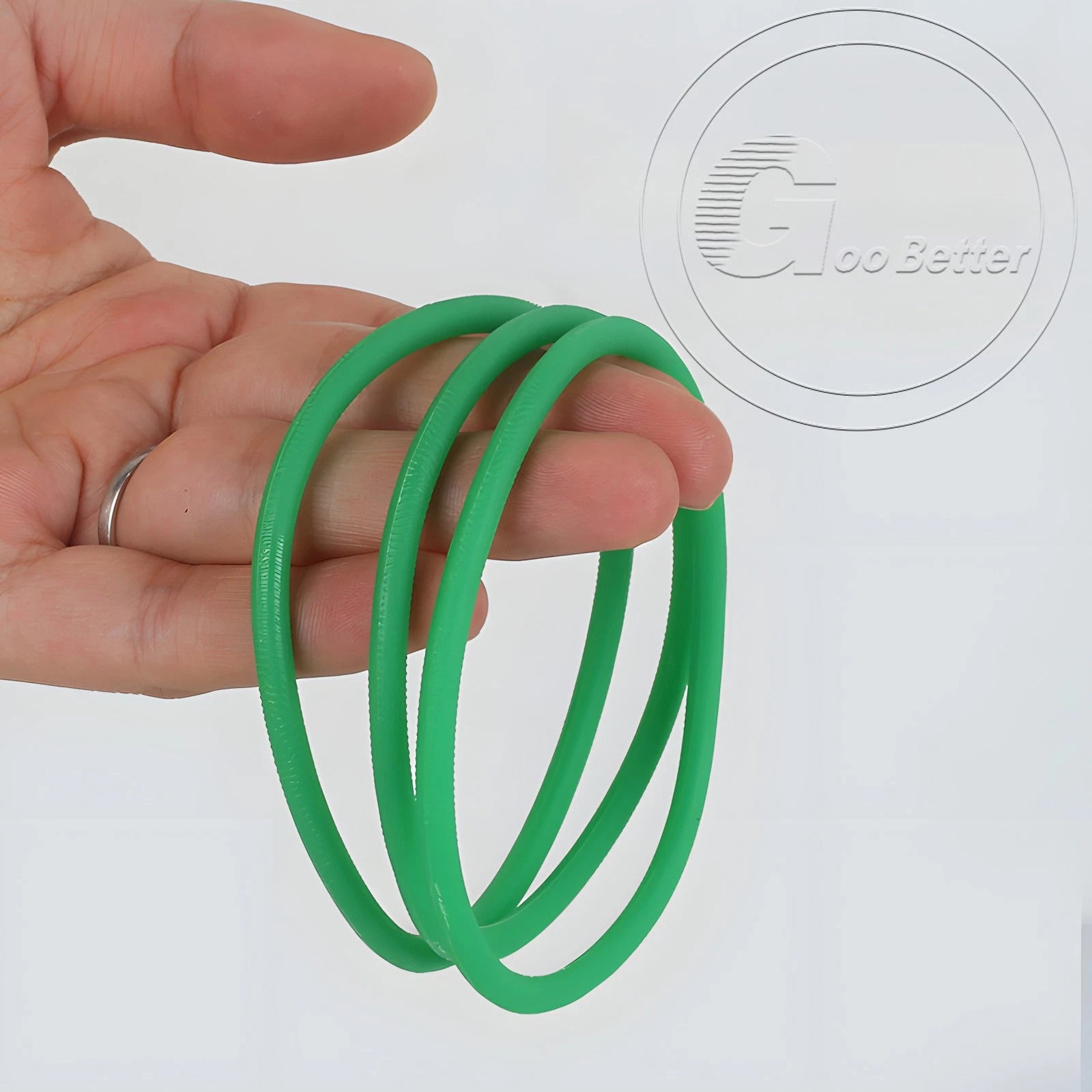 PU Round Belt Polyurethane Drive Belting — Green Solid Close Loop, 2–10mm Wire Diameter