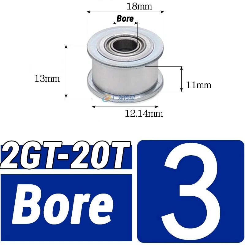 GT2 Timing Belt Pulley 16-100 Teeth 6-10mm Teeth Width Bore 3mm-25mm For 3D