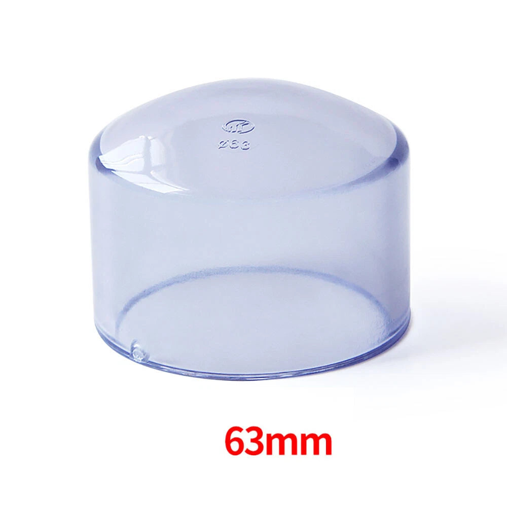 PVC Clear Pipe End Cap φ20mm~φ90mm Water Pipe Plug Cover Supply Pipe Fittings