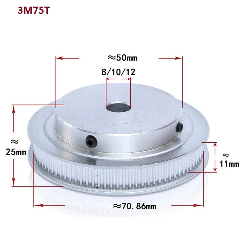 HTD-3M 15T-100T Timing Belt Pulley Synchronous Wheel Pitch 3mm Tooth Width 11mm