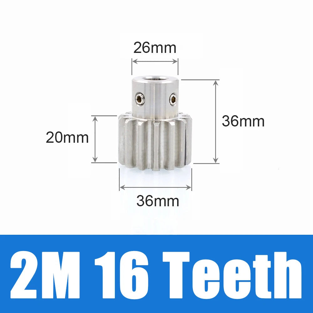 2 Module 12~30 Teeth, 8mm-25mm Bore Stainless Spur Gear, Drive Gearbox With Hub