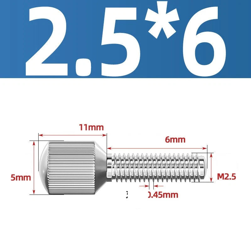 Knurled Thumb Screws – 304 Stainless Steel Small Head Thumbscrew Bolts M2–M8
