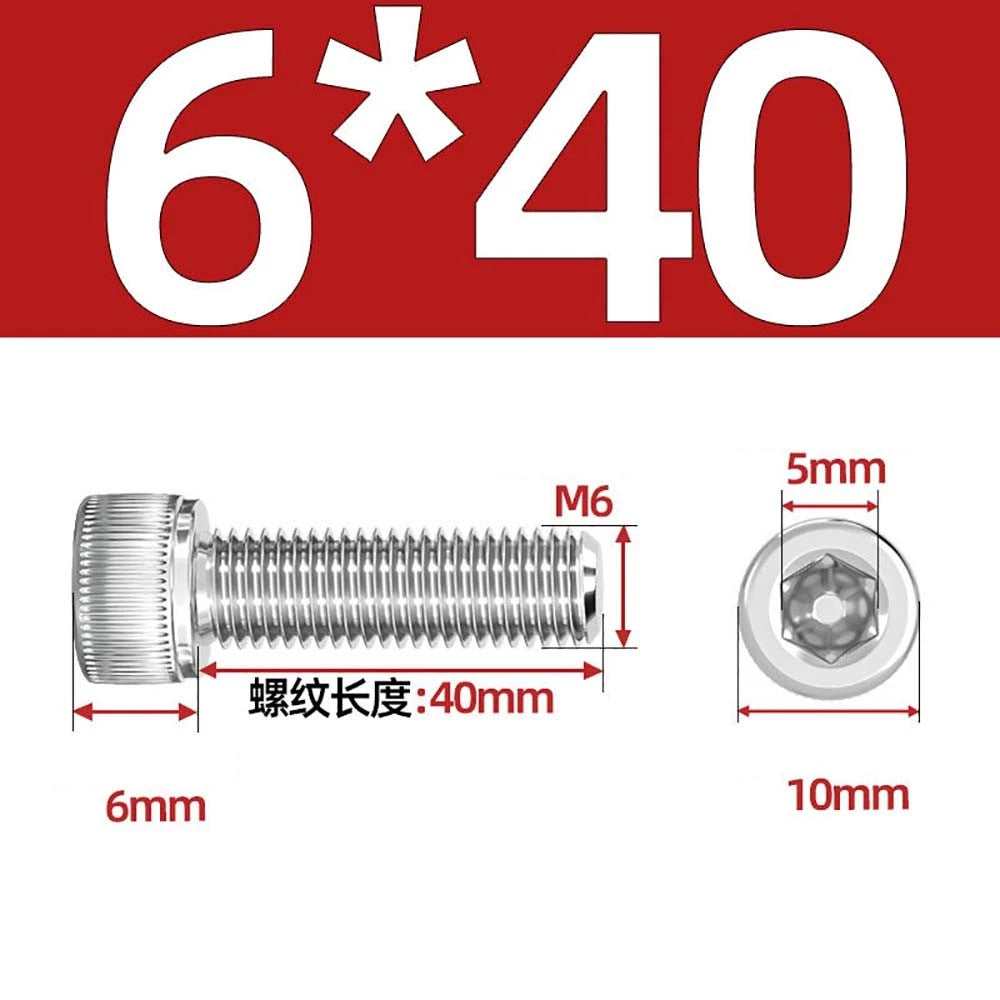 Socket Head Cap Screws – A2 Stainless Steel, M6 to M24, Hex Drive (DIN 912)