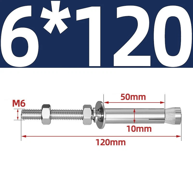 M6-M20 Stainless Steel Concrete Expansion Anchor Bolts – Extra Long
