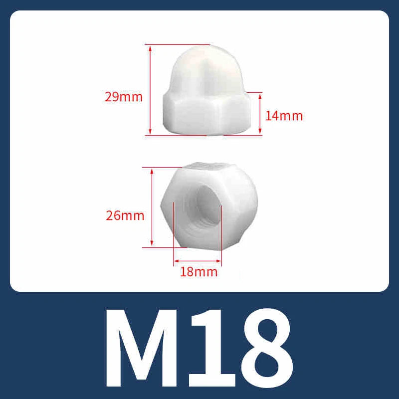 Nylon Plastic Screw Caps-Hex Nut Cover Protective Cap Set for Bolts Black/White