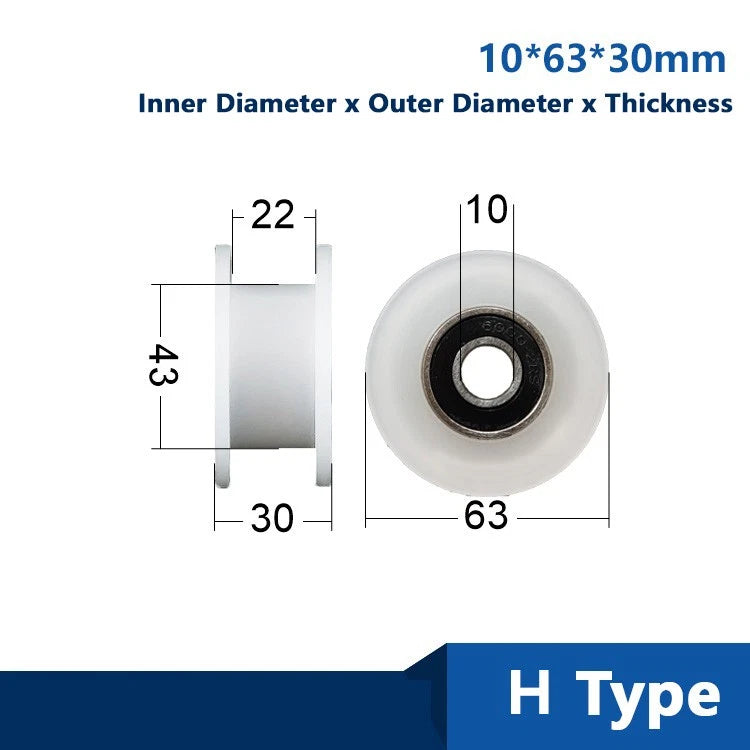 U/V/H Groove Nylon Pulley Wheel Roller OD 40mm-68mm High Quality Wheel Roller