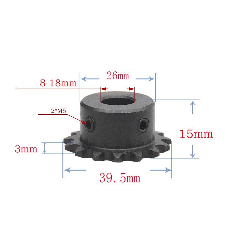 1/4"(6.35mm) Pitch 04C Roller Chain Sprockets 9T-24T Sprocket Wheel Bore 5-20mm