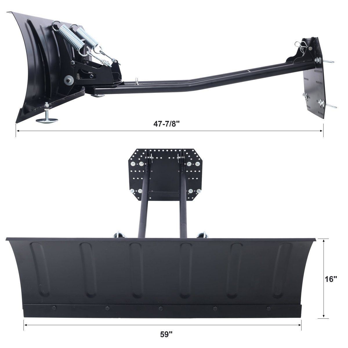 UNIVERSAL ATV/UTV SNOW PLOW KIT,ATV Plow System,Steel Blade Complete Universal Mount Package 59in - HomeDIYer