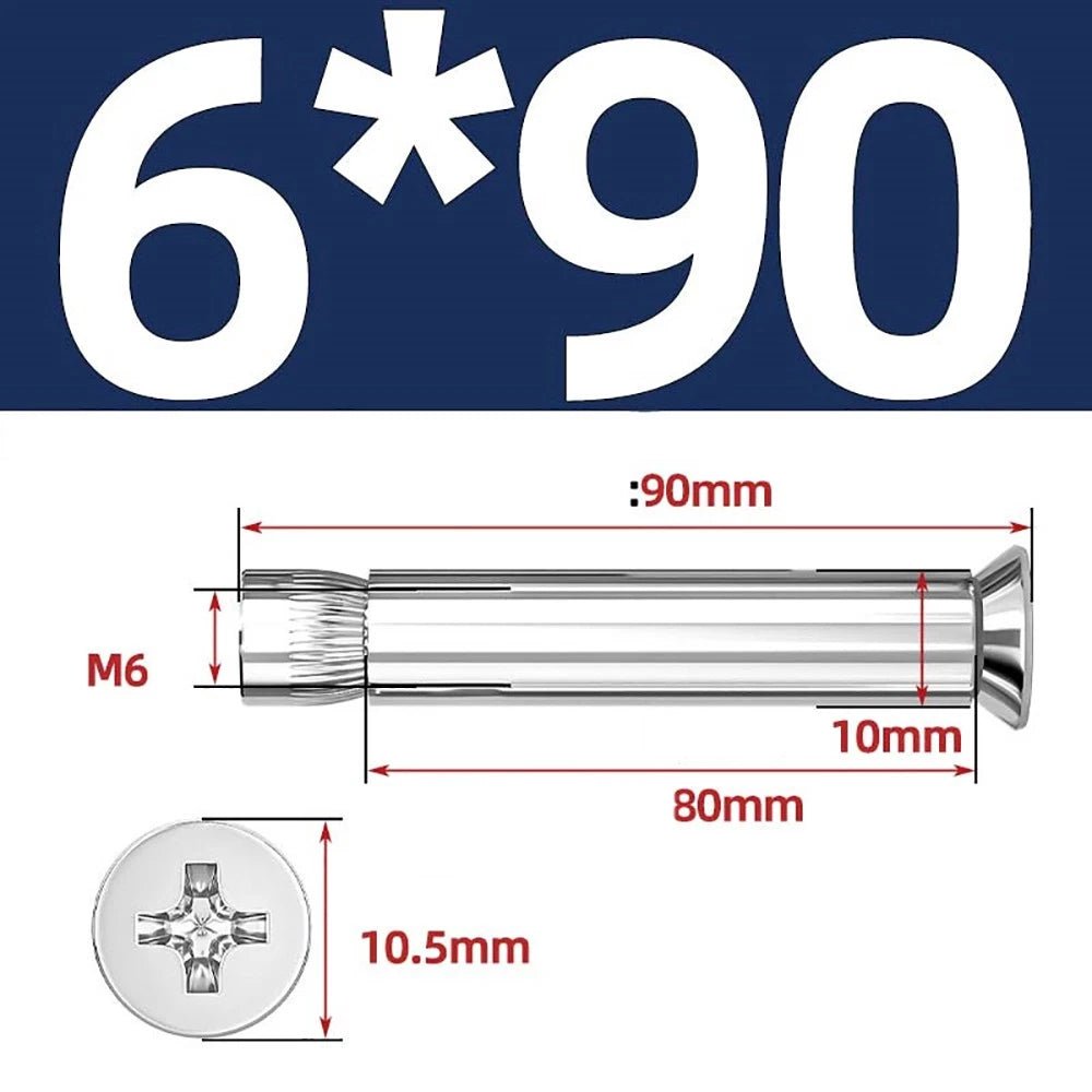 Sleeve Anchor Countersunk Phillips Expansion Bolts M6–M12 | 304/201 SS & Zinc