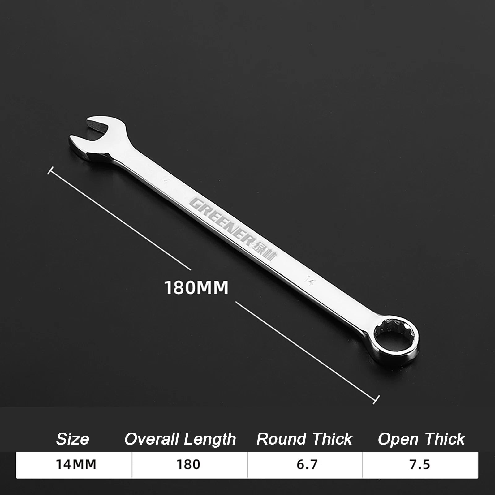 Spanner Combination Wrench CRV Open Ended Round Fixed Head Spanners 6mm - 30mm