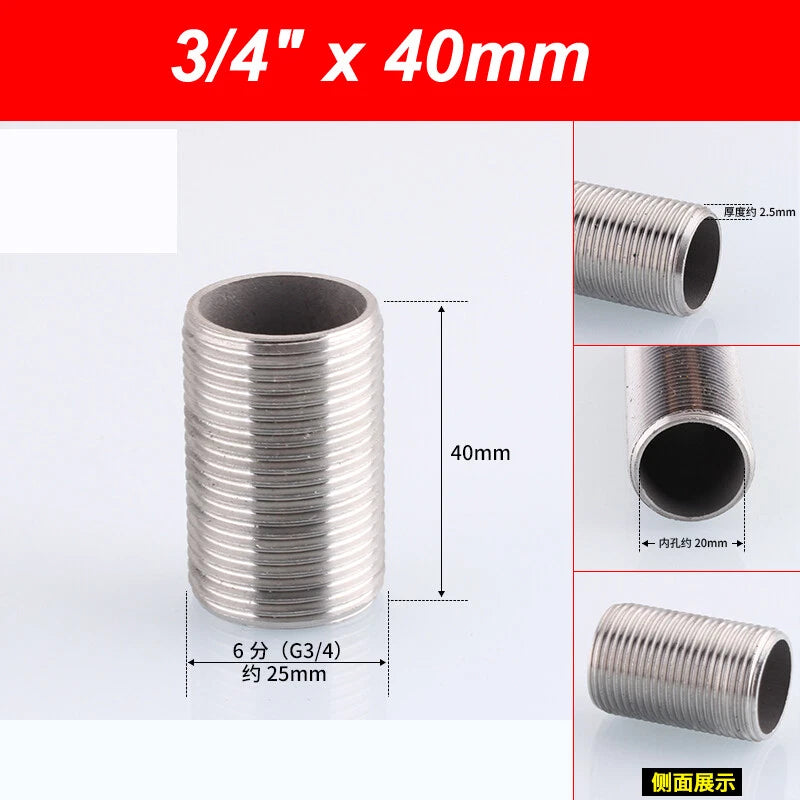 A2 Stainless Steel Male Threaded Rod Connector Stud — Pipe Fitting Bar