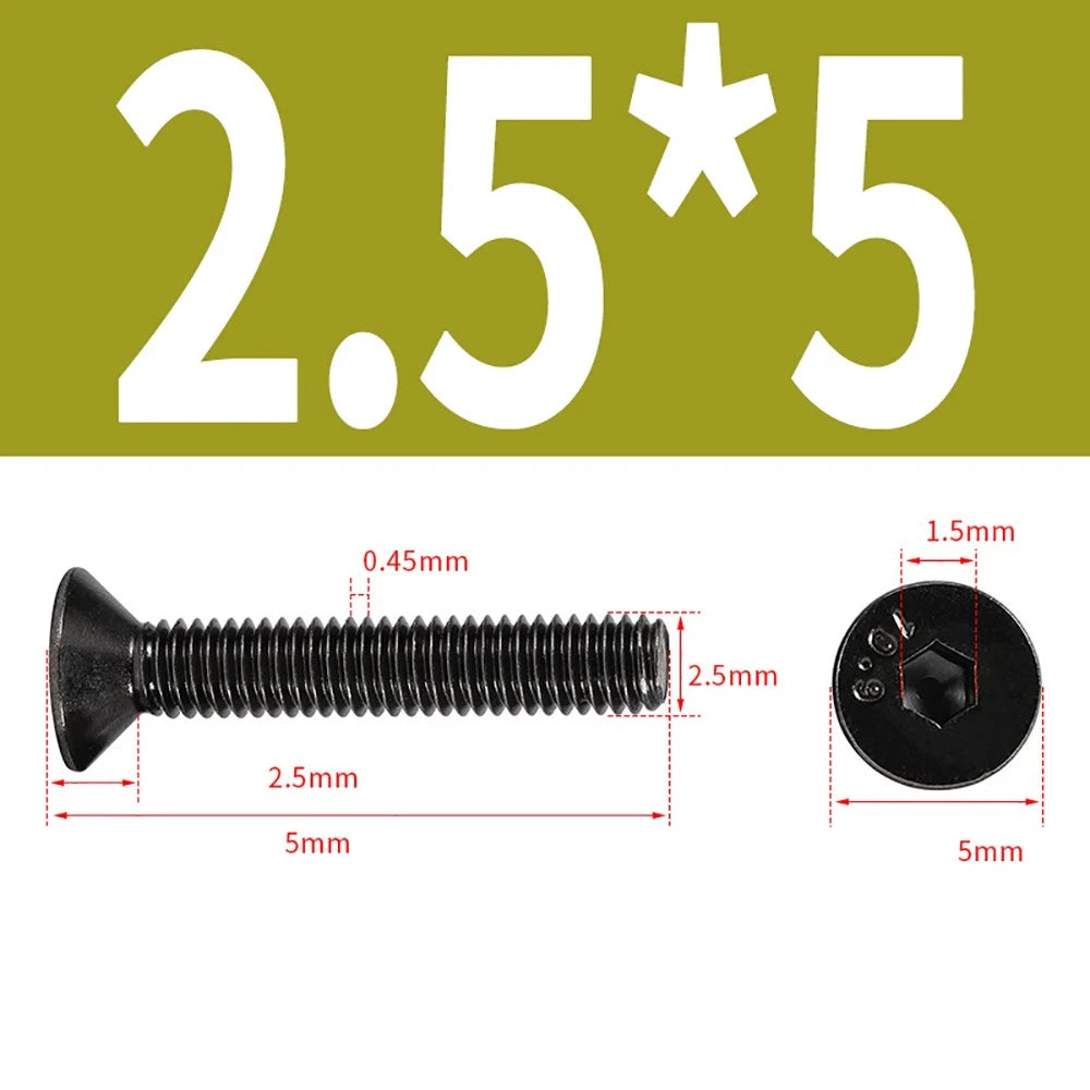M2-M6 Countersunk Socket Head Cap Screws – Grade 10.9 Alloy Steel