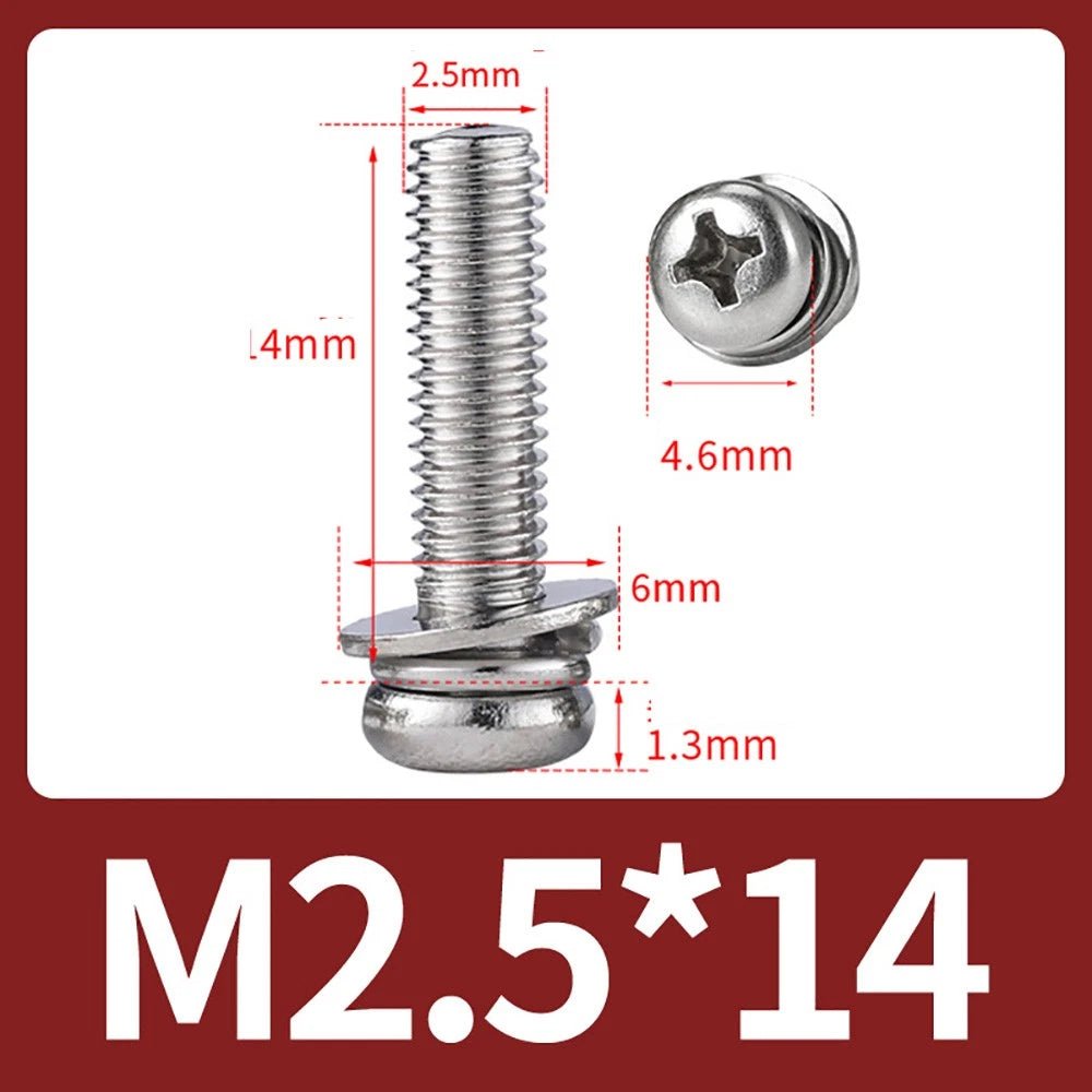 M2–M10 Phillips Button Head Machine Screws — 304 Stainless Steel - HomeDIYer