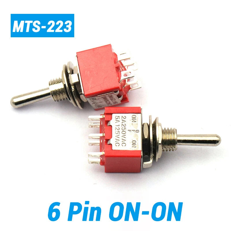 Mini Toggle Switch ON-ON ON-OFF-ON ON-NC Solder Lug 3 6 9 12 Pin | Self-Locking & Momentary