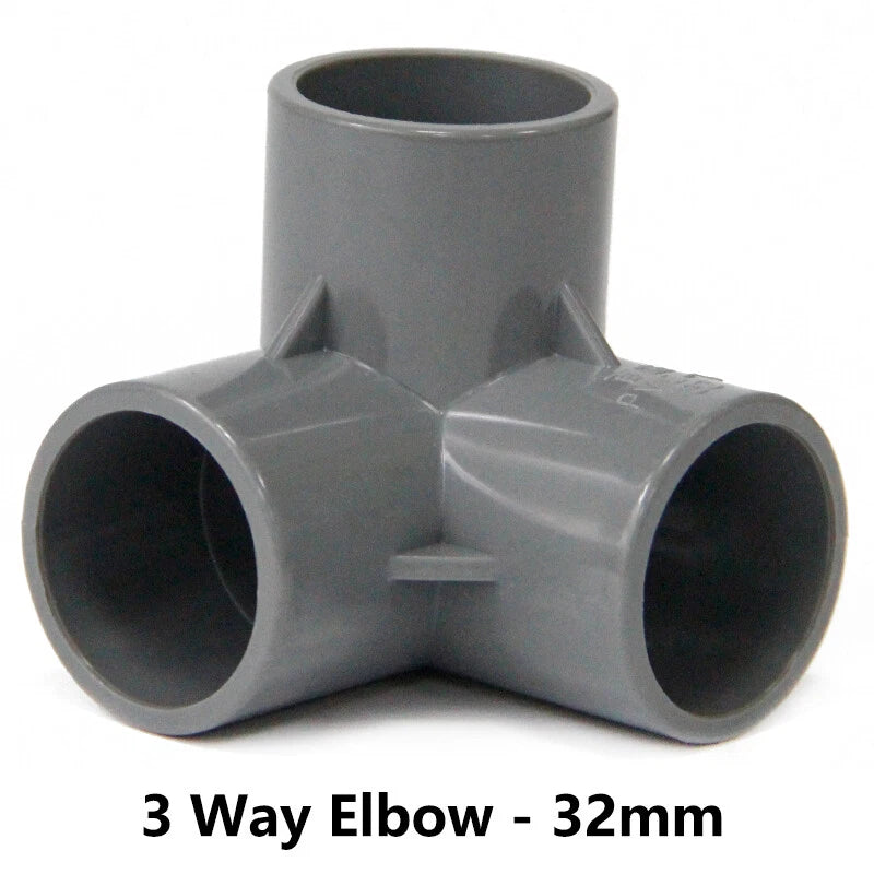 PVC 3 4 5 6-Way Elbow Connector Coupling Pipe Fittings Dia 20 25 32 40 50mm Grey