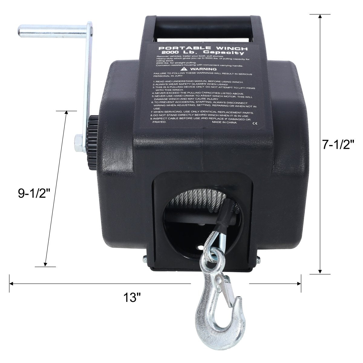 12v Trailer Winch,Reversible Electric Winch, for Boats up to 5000 lbs, Galvanized Wire Rope, Rapid Mount, Handheld Remote,power in and manual out.black plastic casing - HomeDIYer
