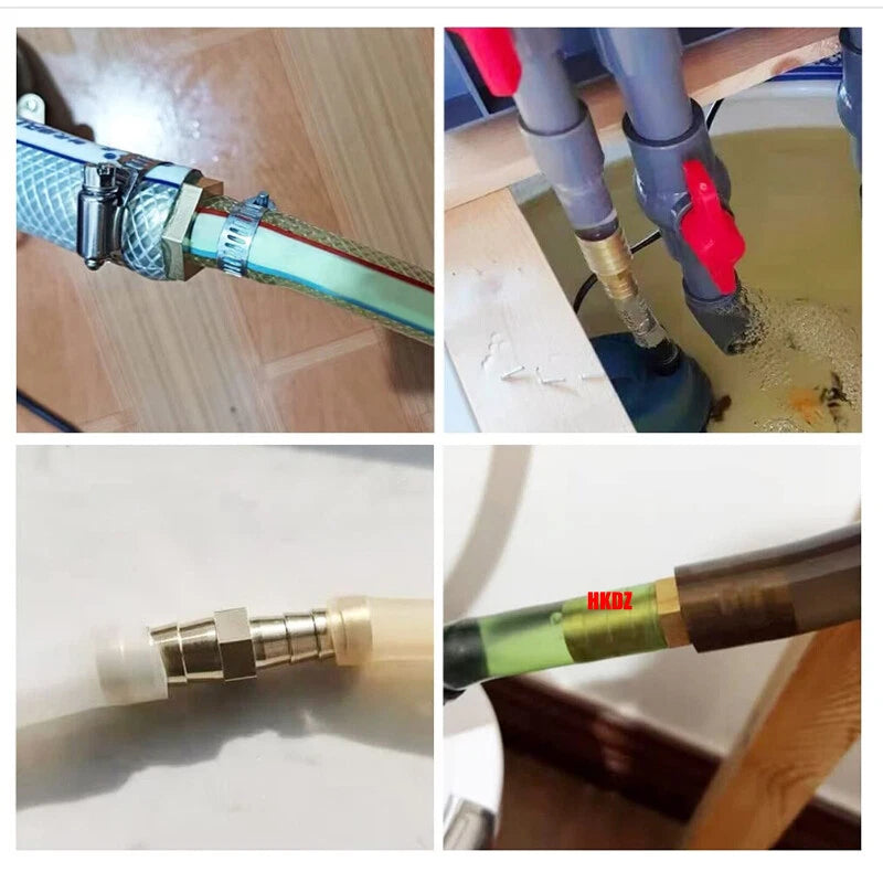 Brass Barbed Hosetail Straight Connector — Air Water Fuel Gas Hose Joiner