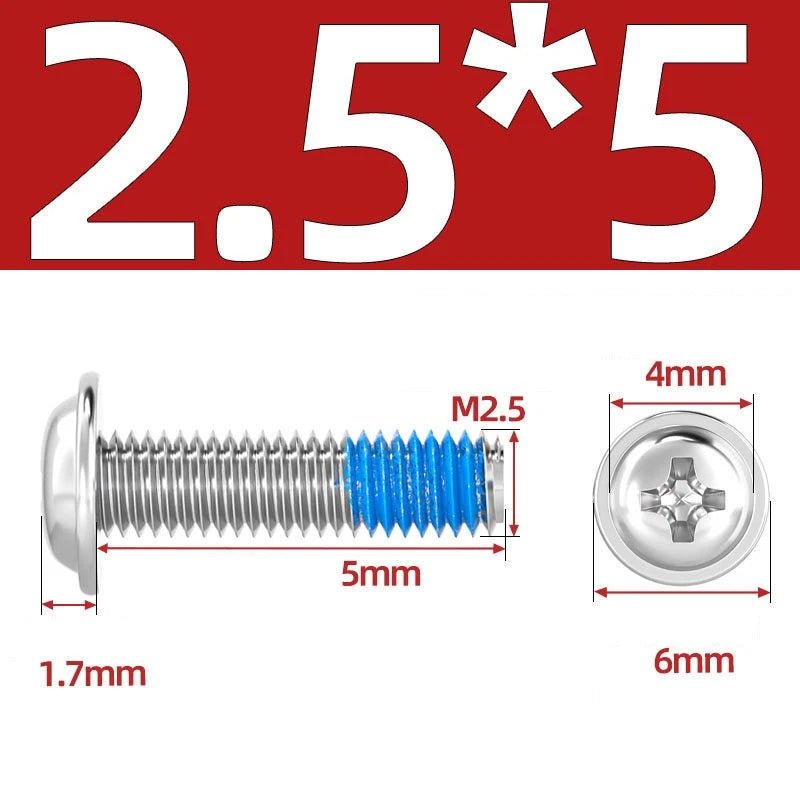 A2 Stainless Steel Phillips Flanged Button Head Machine Screws — M2 to M6, Built - In Washer Face - HomeDIYer