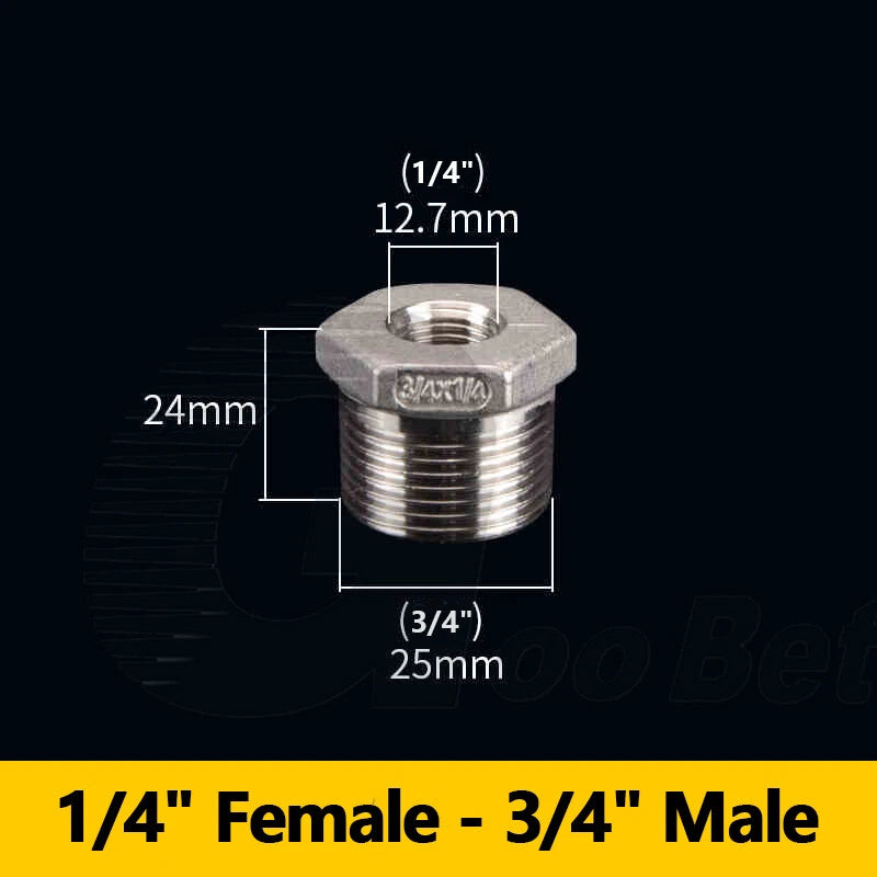 Reducing Bush BSPT Male Female Thread Pipe Fitting – Stainless Steel 304 (A2)