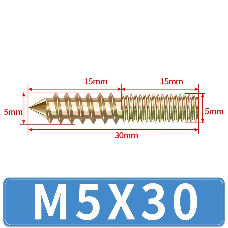 M4 M5 M6 M8 M10 M12 WOOD TO METAL DOWELS DOUBLE ENDED THREADED FURNITURE SCREWS