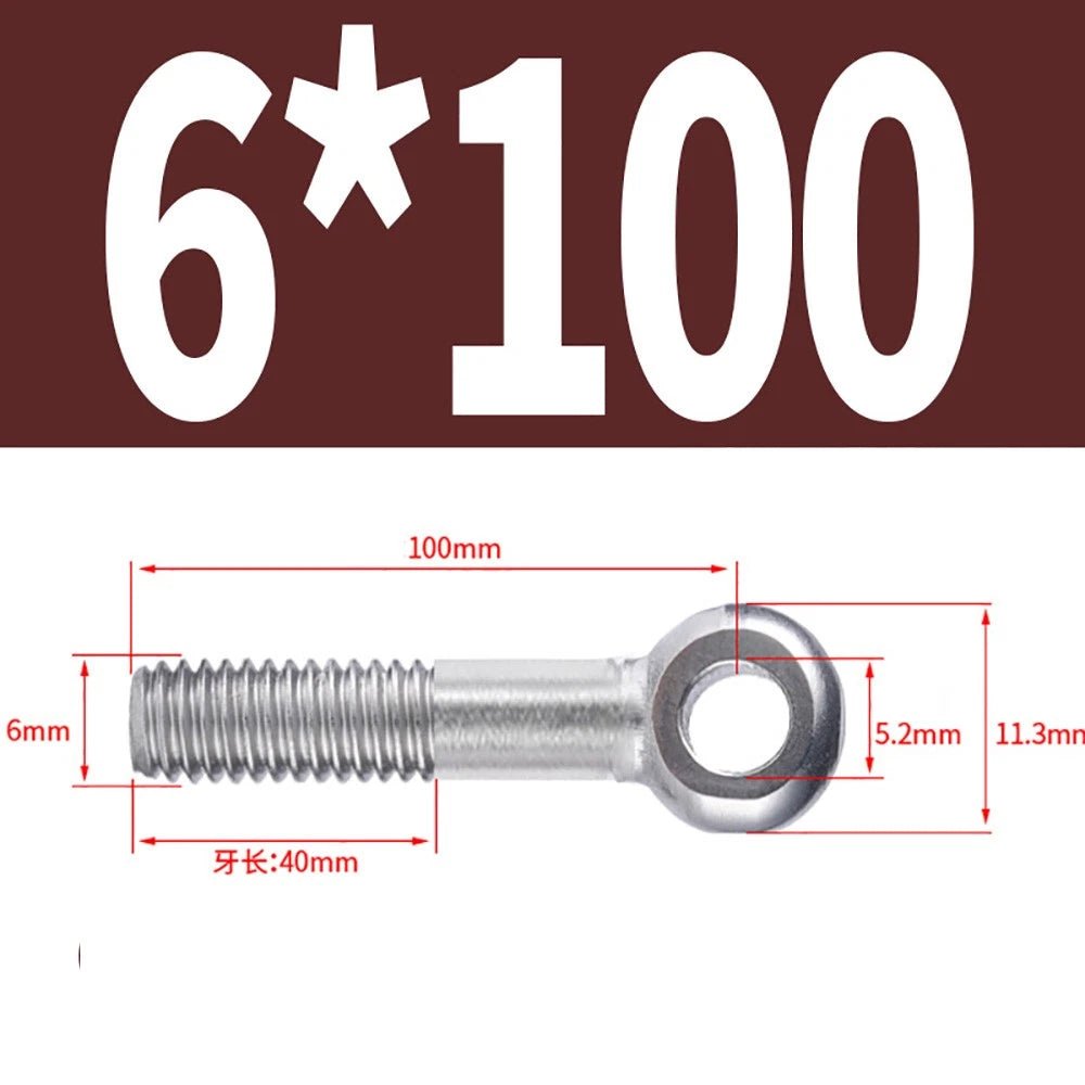 M5 - M24 A2 304 Stainless Steel Partially Threaded Forged Eye Bolts with Rings for Wire Rope & Hanging - HomeDIYer