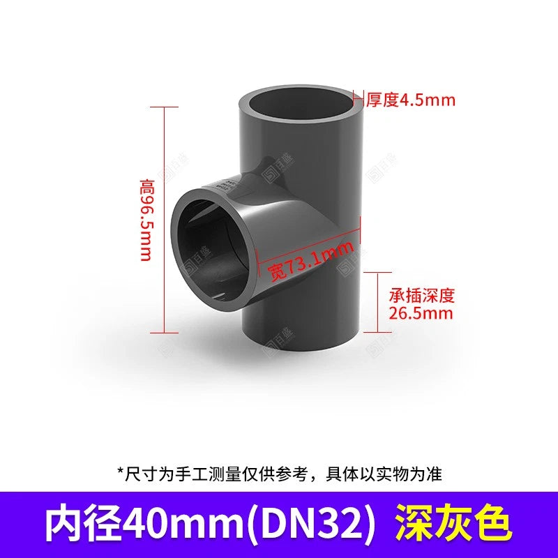 PVC Plumbing Fittings 45° Elbow-Straight-Tee Pipe Connector Solvent Weld