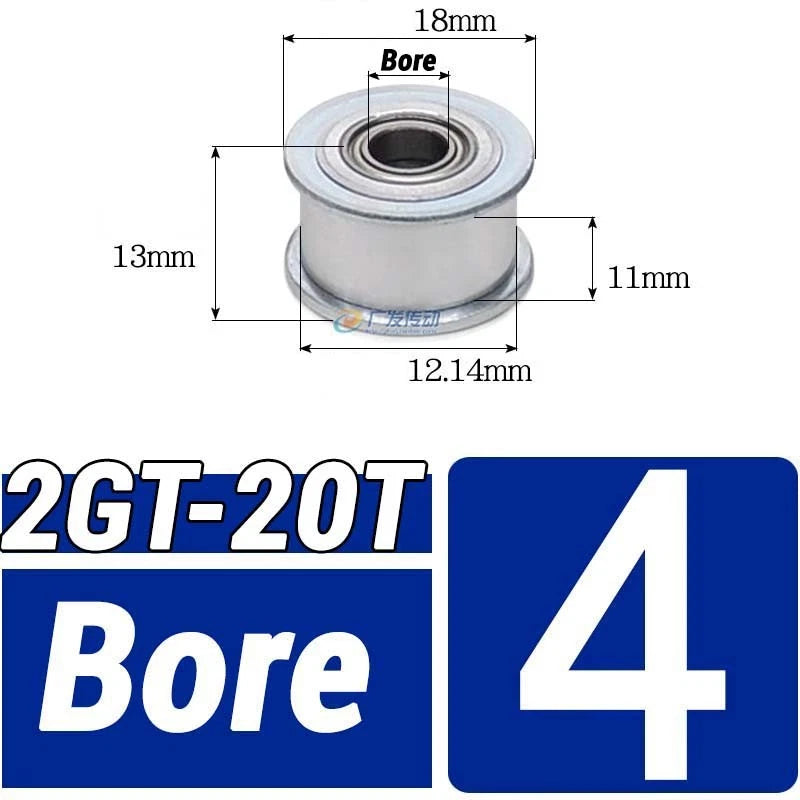 GT2 Timing Belt Pulley 16-100 Teeth 6-10mm Teeth Width Bore 3mm-25mm For 3D