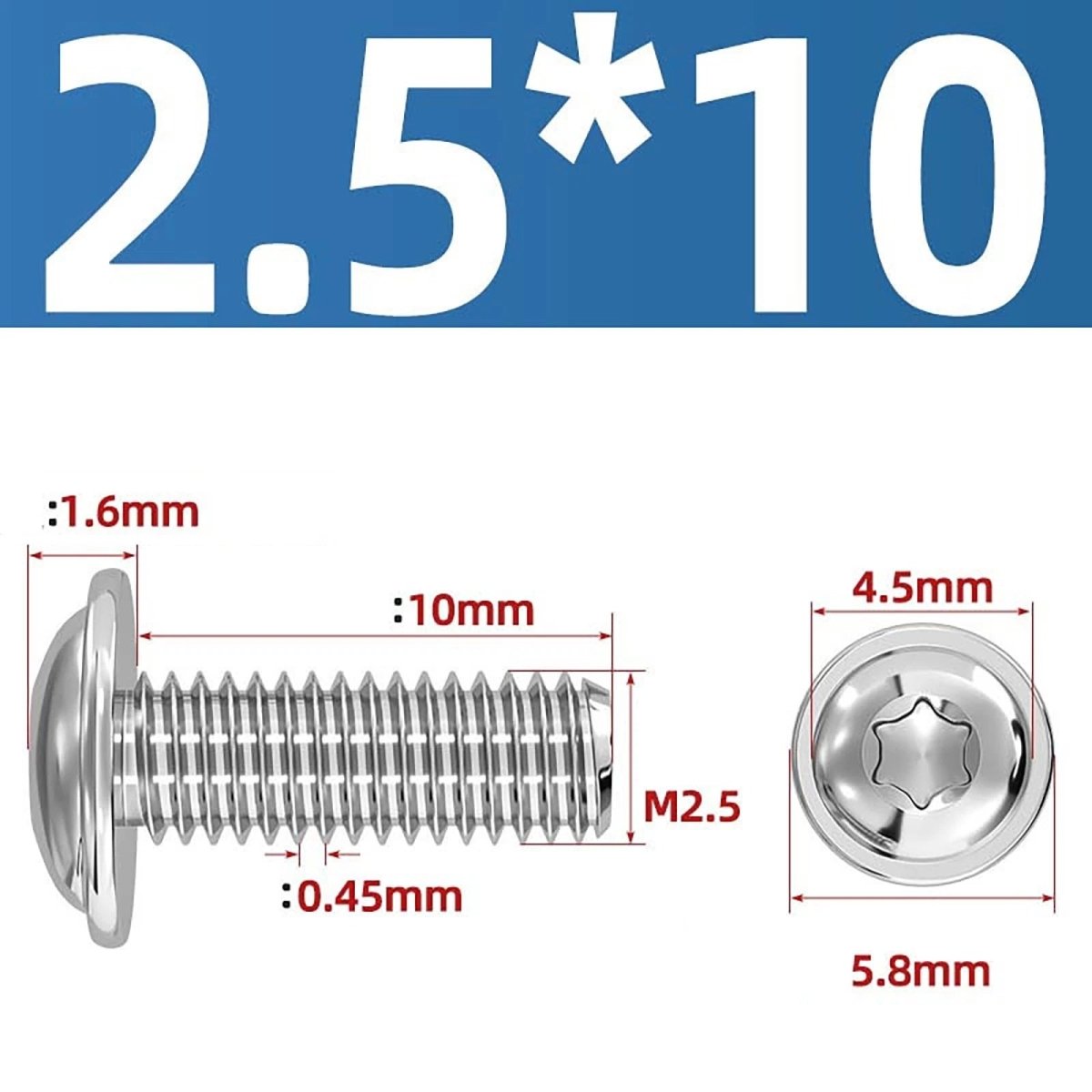 Torx Flanged Button Head Screws — 18 - 8 Stainless Steel, ISO 7380 - 2, M2 to M8 - HomeDIYer