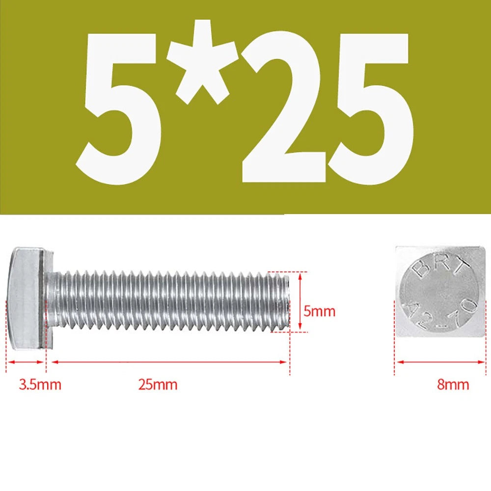 M4 M5 M6 Square Head Bolts Full Threaded – A2 304 Stainless Steel