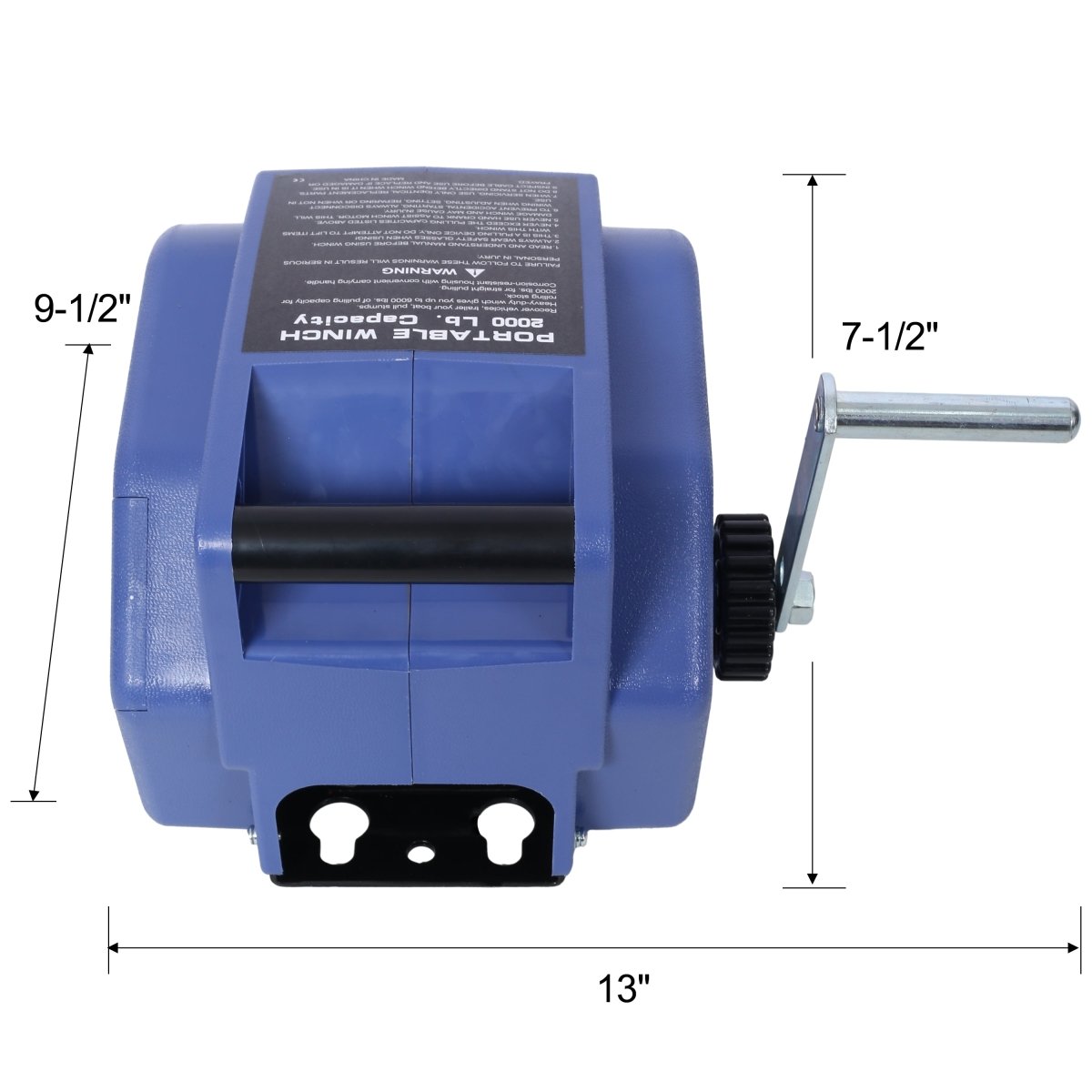 12v Trailer Winch,Reversible Electric Winch, for Boats up to 5000 lbs, Galvanized Wire Rope, with extra pulley hook, Rapid Mount, wirelss remote control,power in and power out.blue plastic casing - HomeDIYer
