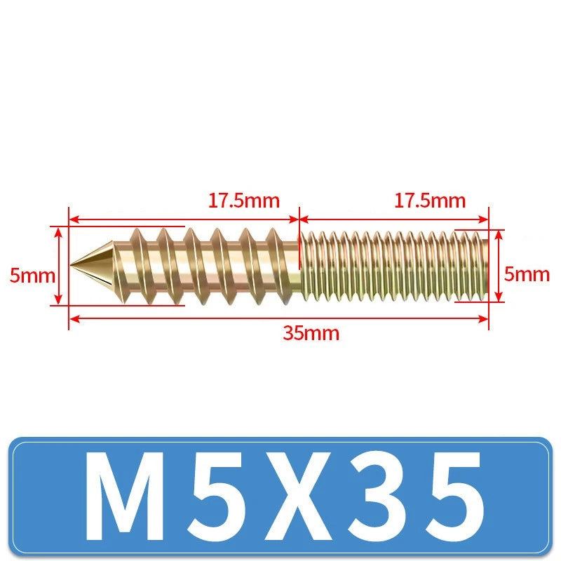 M4 M5 M6 M8 M10 M12 WOOD TO METAL DOWELS DOUBLE ENDED THREADED FURNITURE SCREWS