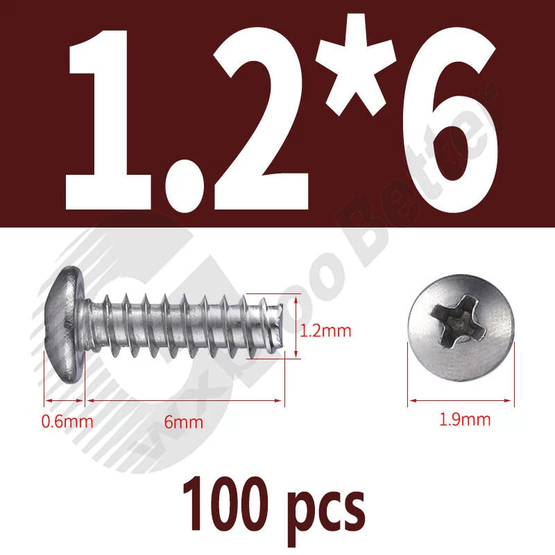 Pan Head Sheet Metal Screws Metric M1~M6 A2 Stainless Steel Sheet Metal Screws
