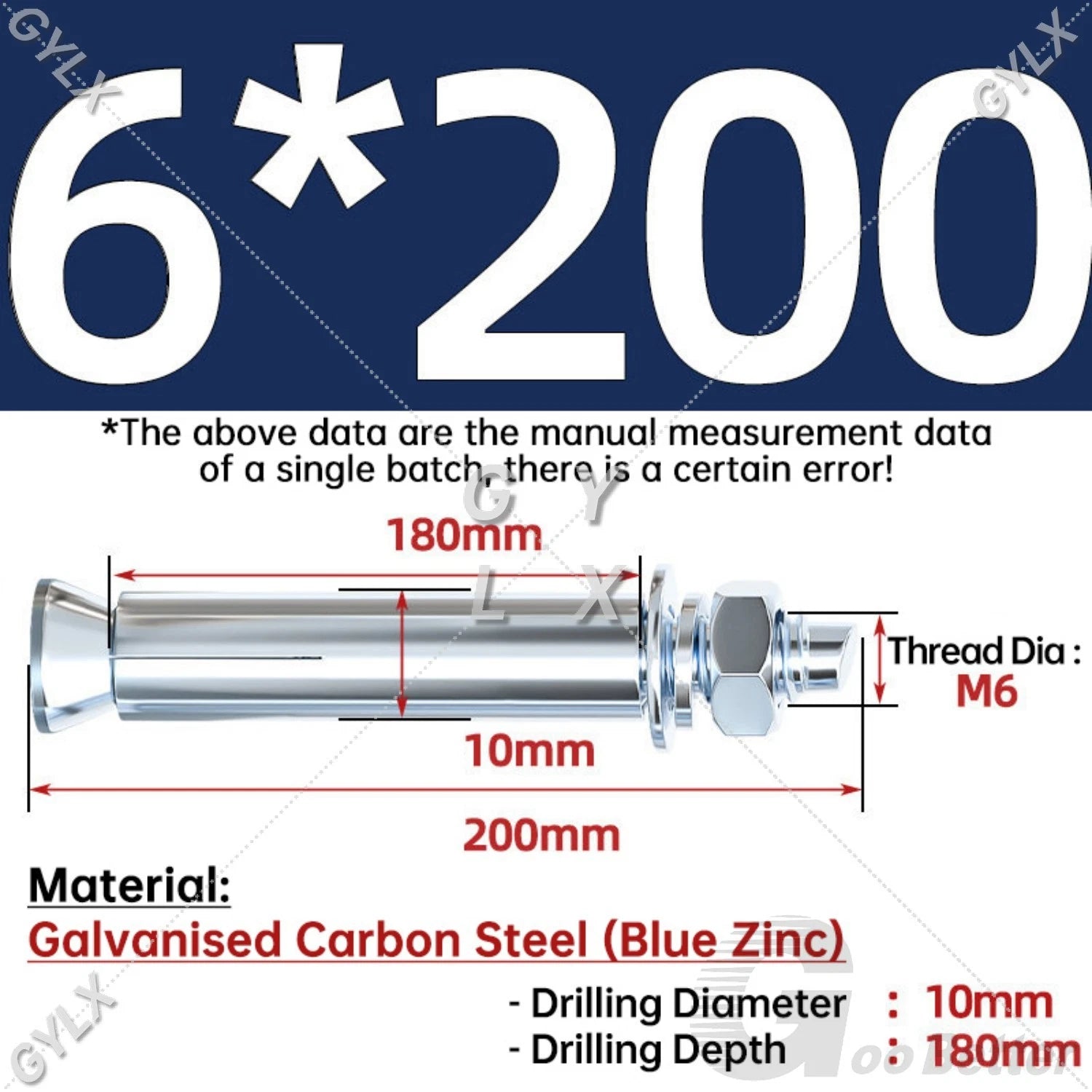 Concrete Expansion Bolts Wall Anchor Screws — M6 to M20 | Stainless Steel & Zinc Plated