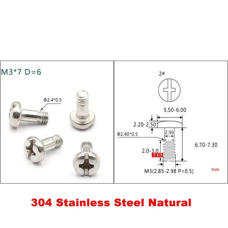 M3 Phillips Umbrella Round Head Machine Screws – Carbon Steel / 304 Stainless, 4–10mm, Multi Finishes