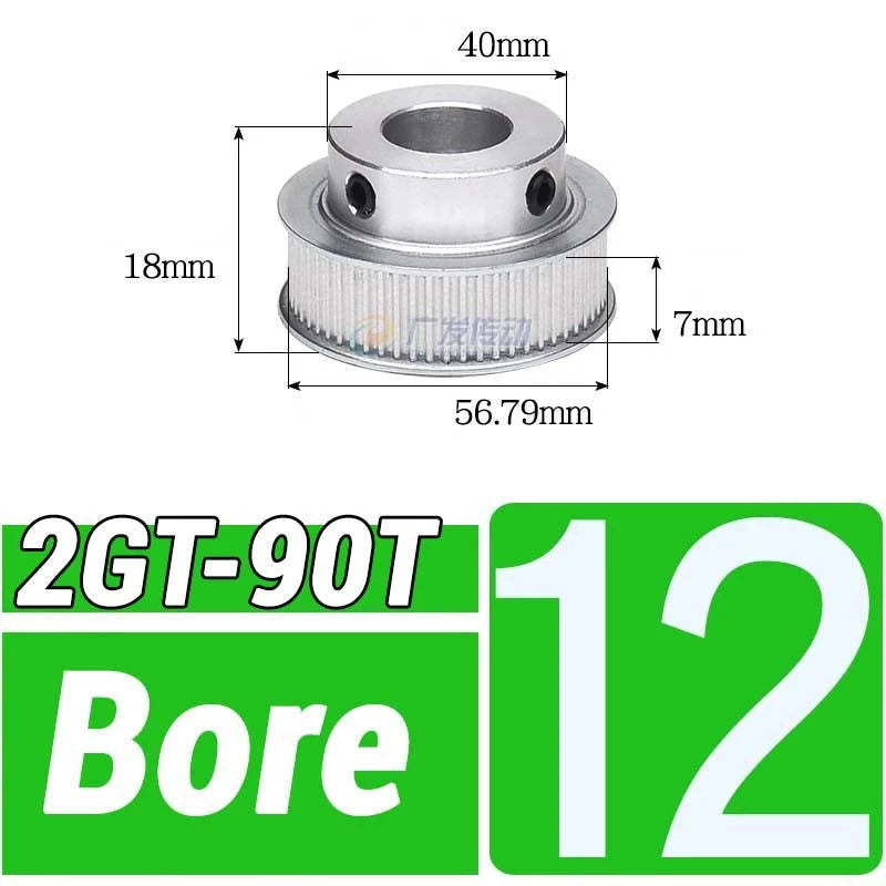 GT2 Timing Belt Pulley 16-100 Teeth 6-10mm Teeth Width Bore 3mm-25mm For 3D