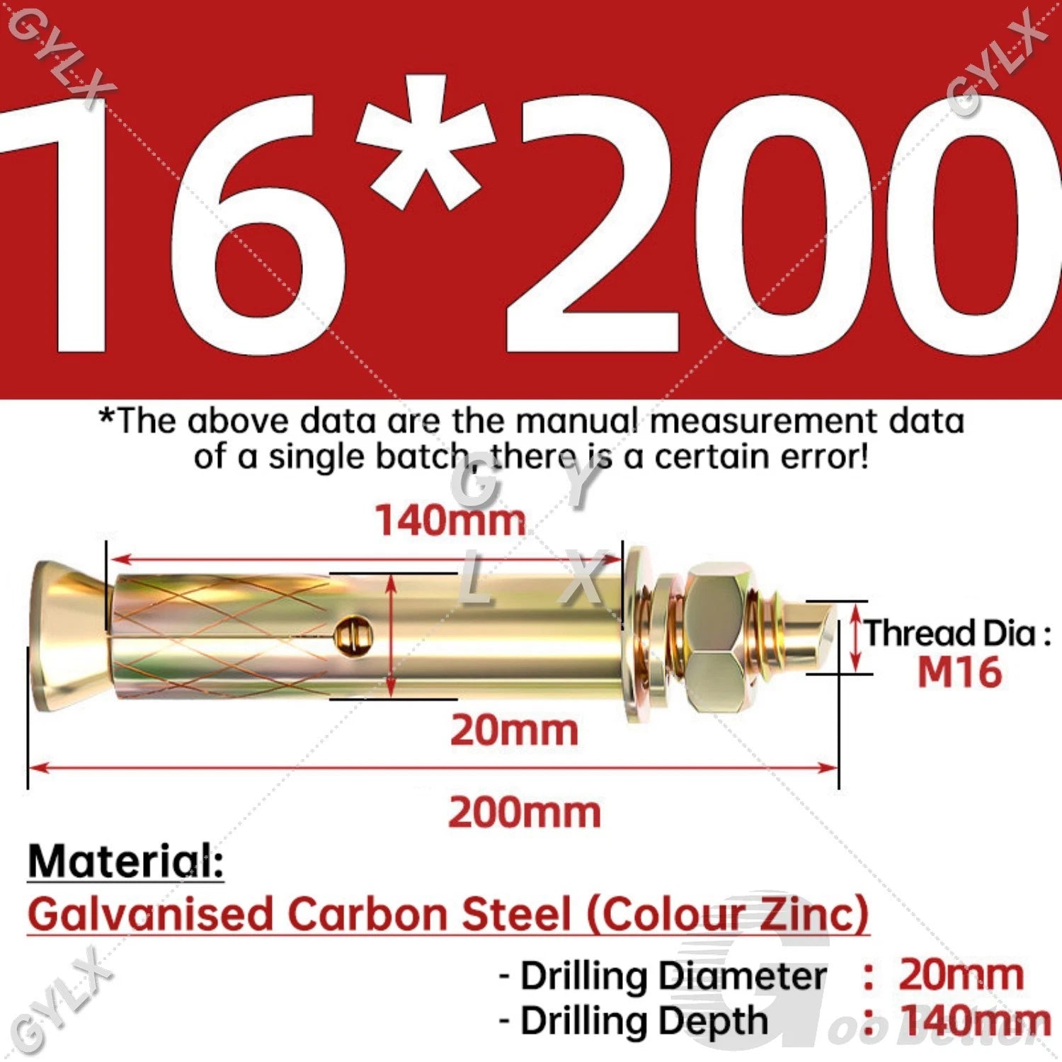 Concrete Expansion Bolts Wall Anchor Screws — M6 to M20 | Stainless Steel & Zinc Plated